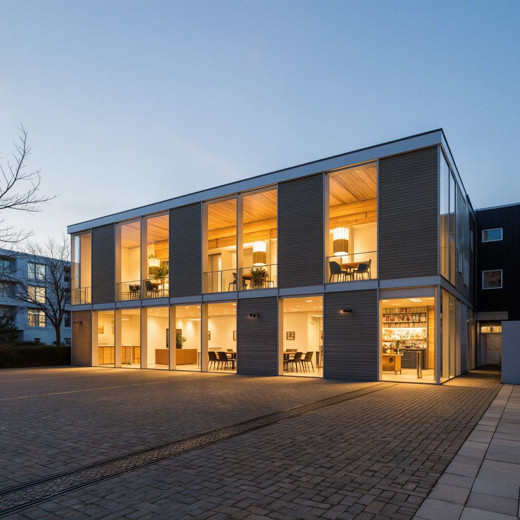 Fachada vidriada cafetería