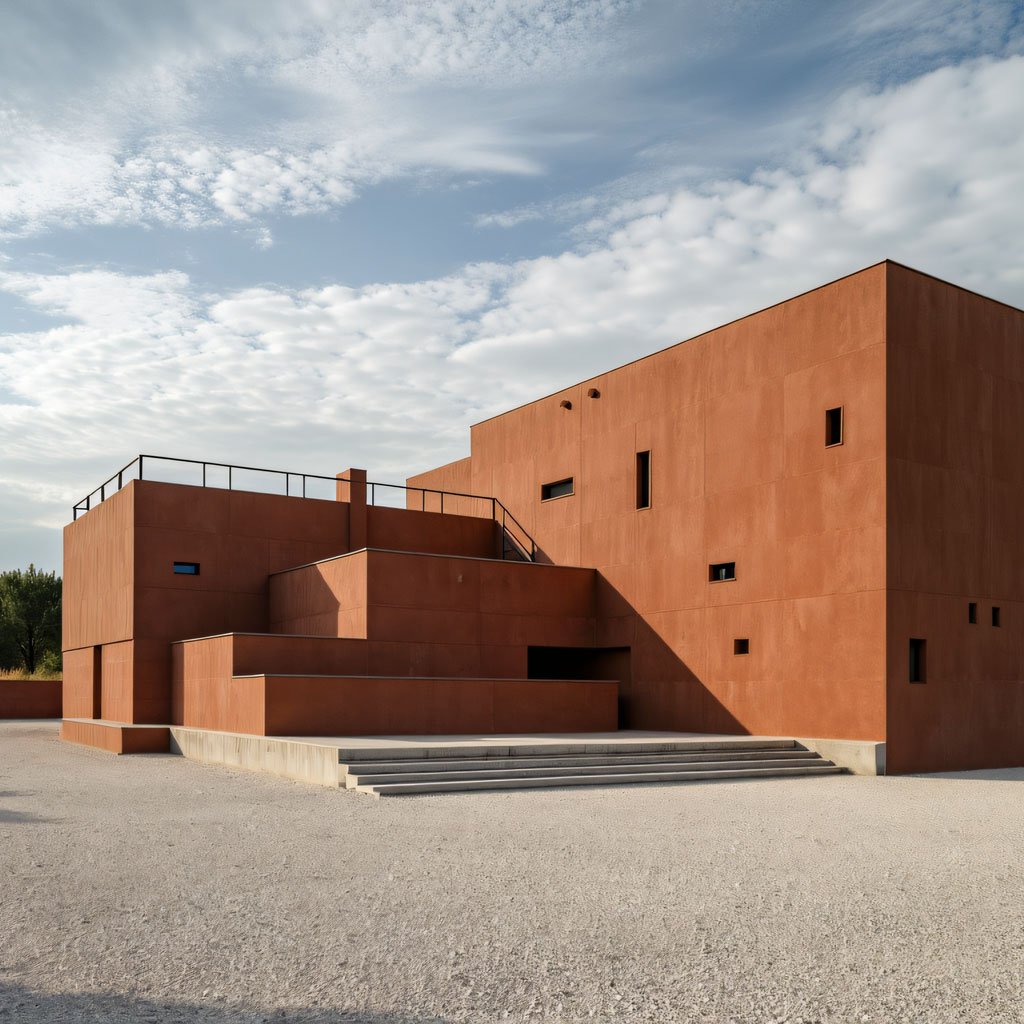 Fachada casa moderna blanca con ventanales en La Serena Chile