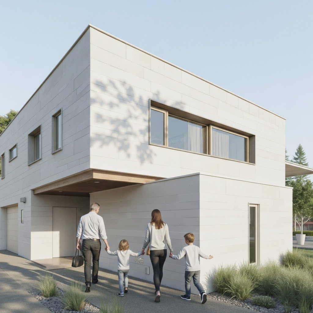 Arquitectura de casas madera blanca.
